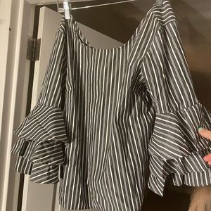 Large ruffle sleeve top